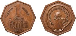 World Coins - Germany Second Empire 1872 Token - Berliner Kindl Pfennich Copper 5.02g XF