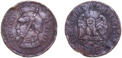 World Coins - France Second Empire 1870 Satirical Token - Napoleon III (Defeat of Sedan) Bronze 12.5g VF
