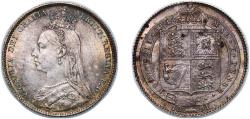 World Coins - Great Britain Kingdom 1891 1 Shilling - Victoria (2nd portrait; 2nd type) Silver (.925) Royal Mint (Tower Hill) (5565300) 5.66g UNC KM 774 Sp 3927