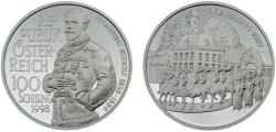 World Coins - Austria Second Republic 1998 100 Schilling Habsburg tragedies, Crown prince Rudolf