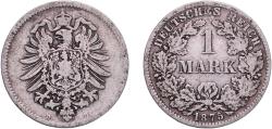 World Coins - Germany Second Empire 1875 D 1 Mark - Wilhelm I (type 1 - large shield) Silver (.900) (Ag 900, Cu 100) Munich Mint (7538281) 5.36g VF  KM 7 AKS 1 J 9 Schön 9