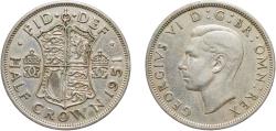 World Coins - Great Britain United Kingdom Kingdom 1951 ½ Crown - George VI (3rd type; no 'IND:IMP') Copper-nickel Royal Mint (Tower Hill) (9003500) 14.05g XF  KM 879 Sp 4106
