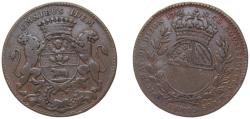 World Coins - France Kingdom 1766 Jeton - États de Bourgogne Maire de Dijon (Nicolas-Claude Rousselot) Copper 7.32g VF Feu 10110