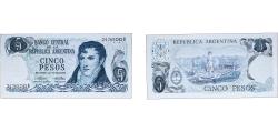 World Coins - Argentina Federal Republic 1975 5 Pesos (with "DECRETO-LEY" on Obverse) Paper UNC P 294 Bottero 2327 to 2333a