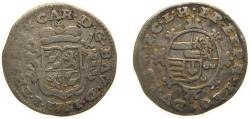 World Coins - Low countries feudal Prince-bishopric of Liege Holy Roman Empire 1751 5 Patards "Plaquette or ½ Escalin" - Jean-Théodore of Bavaria Silver (.569) 2.26g VF Surface hairlines KM 152