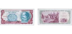 World Coins - Chile Republic 1970 10 Escudos (red serial) Paper AU P 142 P 142A