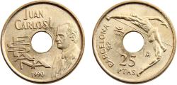 World Coins - Spain Kingdom Juan Carlos I 1991 25 Pesetas 1992 Summer Olympics in Barcelona, high jump