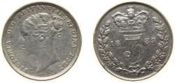 World Coins - Great Britain United Kingdom 1883 3 Pence - Victoria (1st portrait) Silver (.925) (4365900) 1.41g VF Cleaned KM 730 Sp 3914 Sp 3918
