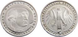 World Coins - Germany Federal republic 1982 D 5 Deutsche Mark 150th anniversary of Johann Wolfgang von Goethe's death