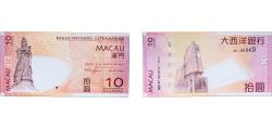 World Coins - China Macau 2005 10 Patacas (Banco Nacional Ultramarino) Paper UNC P 80