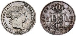 World Coins - Spain Kingdom Isabel II 1862 1 Real