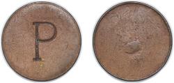 World Coins - France 1947-1955 Token - "P" Bronze 7.54g XF