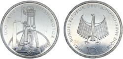 World Coins - Germany Federal republic 1997 F 10 Deutsche Mark 100th Anniversary of Diesel Engine