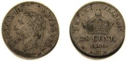 World Coins - France Second Empire 1866 A 20 Centimes - Napoleon III Silver (.835) Paris Mint (1459921) 1g VF F 149 Gad 308 KM 805.1