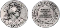 World Coins - France Republic ND Medal - Comité central des chambres syndicales Silver plated bronze 30.74g UNC