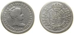 World Coins - Spain Kingdom 1838 M CL 1 Real - Isabel II (1st portrait) Silver (.812) Madrid Mint 1.5g VF KM 518 Cal 408