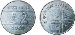 World Coins - India Republic 2006 ♦ 2 Rupees (Unity in Diversity) Stainless steel Mumbai Mint 5.83g XF  KM 326