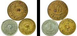 World Coins - Spain Second Republic 1935 Coinage Set -  Cooperativa Popular Els Amics (3 coins) AU