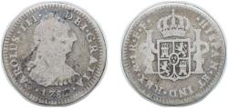 World Coins - Mexico Spanish colony 1783 FF 1 Real - Carlos III Silver (.903) Mexico City Mint 3g F KM 78