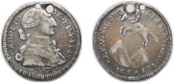 World Coins - Guatemala Spanish colony 1789 1 Real - Carlos IV (Proclamation) Bust Carlos III Module 1 real Silver Guatemala City Mint 2.82g VF Holed  Grove C82a Medina His 171