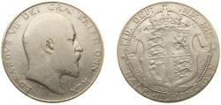 World Coins - Great Britain United Kingdom 1908 ½ Crown - Edward VII Silver (.925) (1758800) 14.14g VF KM 802 Sp 3980