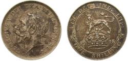 World Coins - Great Britain United Kingdom George V 1918 1 Shilling 1st type 5.7g