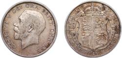 World Coins - Great Britain United Kingdom 1914 ½ Crown - George V (1st type) Silver (.925) (18333000) 14.14g VF KM 818.1 Sp 4011