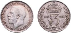 World Coins - Great Britain United Kingdom United Kingdom 1925 3 Pence - George V (2nd issue; incl. Maundy) Silver (.500) Royal Mint (Tower Hill) (3733000) 1.4g XF  KM 813a Sp 4026 Sp 4029