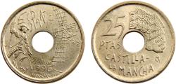 World Coins - Spain Kingdom Juan Carlos I 1996 25 Pesetas Autonomous communities of Spain,  Castile-La Mancha