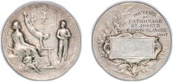 World Coins - France Third Republic 1907 Medal - Souvenir du patronage St Joseph Maison-Blanche Silver plated bronze 27.98g XF