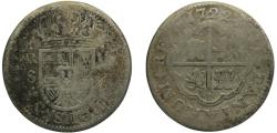 World Coins - Spain Philip V 1722SJ 2 Reales - Felipe V (1st type) Silver (.833) Seville Mint 3.9g VF KM307 Cal1420