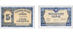 World Coins - Morocco Kingdom 1943 5 Francs (20000000) XF  P 24