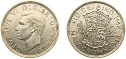 World Coins - Great Britain United Kingdom 1943 ½ Crown - George VI (1st type) Silver (.500) (15462800) 14.14g AU KM 856 Sp 4080