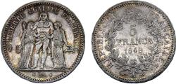 World Coins - France Second Republic 1848 A 5 Francs "Hercules"