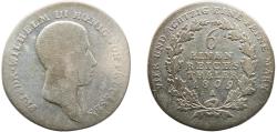 World Coins - Germany Kingdom of Prussia German states 1809 A ⅙ Reichsthaler - Friedrich Wilhelm III Silver (.52083) Berlin Mint (636558) 4.98g F  AKS 24 Olding FR 110, 116, 122, 125 KM 385 Neu