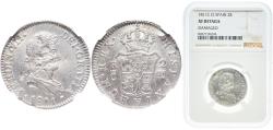World Coins - Spain Kingdom 1811 C 2 Reales - Fernando VII Silver (.812) Cádiz Mint 6g NGC XF KM 460.1 Cal 837