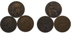 World Coins - Great Britain United Kingdom Edward VII 1903/1904/1906 ½ Penny 3 Lots