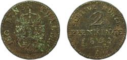 World Coins - Germany Kingdom of Prussia 1853 A 2 Pfenninge - Friedrich Wilhelm IV Copper Berlin Mint 2.73g VF  AKS 91 Olding FR 336, 349 Jaeg 9 Pr 51 KM 452 Neum Pruss/Kön 37, 50