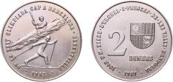 World Coins - Andorra Principalty 1987 2 Diners - Joan Martí i Alanis (1992 Olympic Games) Steel plated copper-nickel Deschler & Sohn Mint (4000) 12.27g BU  KM 46.2 Schön 52