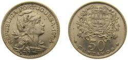 World Coins - Portugal Second Republic 1964 50 Centavos Nickel brass (61% Copper, 20% Zinc, 19% Nickel) Lisbon Mint (7654000) 4.5g UNC KM 577 Gomes R 25