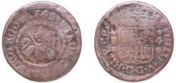 World Coins - Spain Kingdom 1742 4 Maravedis - Felipe V (Segovia) Copper Segovia Mint 6.52g VF KM 365