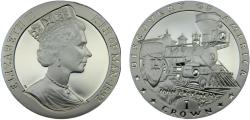 World Coins - Isle of Man Dependency of the British Crownlocated Elizabeth II 1992 1 Crown 500th Anniversary of the Discovery of the New World, John Casement