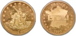 World Coins - France Fifth Republic 1995 ECU (European Community) Bronze 32.82g AU