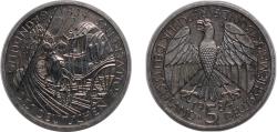 World Coins - Germany 1984 D 5 Deutsche Mark (Deutscher Zollverein) Copper-nickel clad nickel (8000000) 10.05g UNC  KM 160 J 435 Schön 159