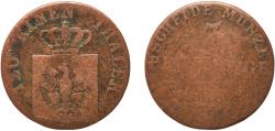 World Coins - Germany Kingdom of Prussia German states 19th Century 3 Pfenninge Copper 4.36g VF