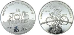 World Coins - France Fifth Republic 2003 1½ Euro 104th Anniversary of the Tour de France, Tour de France