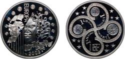 World Coins - France Fifth Republic 2003 1½ Euro (Introduction of the Euro) Silver (.900) (24501) 22.23g PF KM 1338 Gad Euro C44