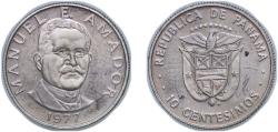 World Coins - Panama Republic 1977 FM 10 Centésimos (Manuel Amador) Copper-nickel clad copper (Cladding: 75% Copper, 25% Nickel; Core: 100% Copper) The Franklin Mint (9547) 2.26g PF KM 36