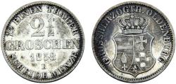 World Coins - Germany States Grand duchy of Oldenburg Nicolaus Friedrich Peter 1858 B 2½ Groschen