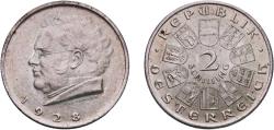 World Coins - Austria First Republic 1928 2 Schilling (Franz Schubert) Silver (.640) Vienna Mint (6900000) 12.07g UNC  KM 2843 Schön 47